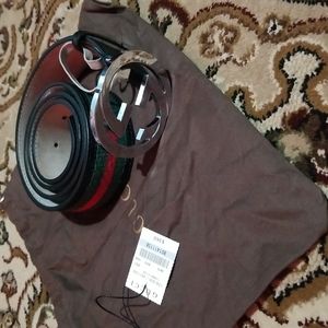 Gucci red and green belt